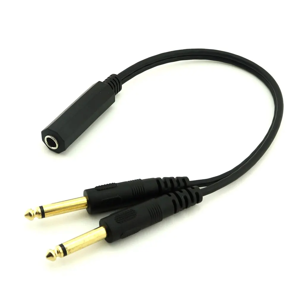 6.35mm 1/4 inch Stereo TRS Female to 2 Dual 6.35mm Mono TS Male Y Splitter Cable
6.35mm 1/4 inch Stereo TRS Female to 2 Dual 6.35mm Mono TS Male Y Splitter Cable