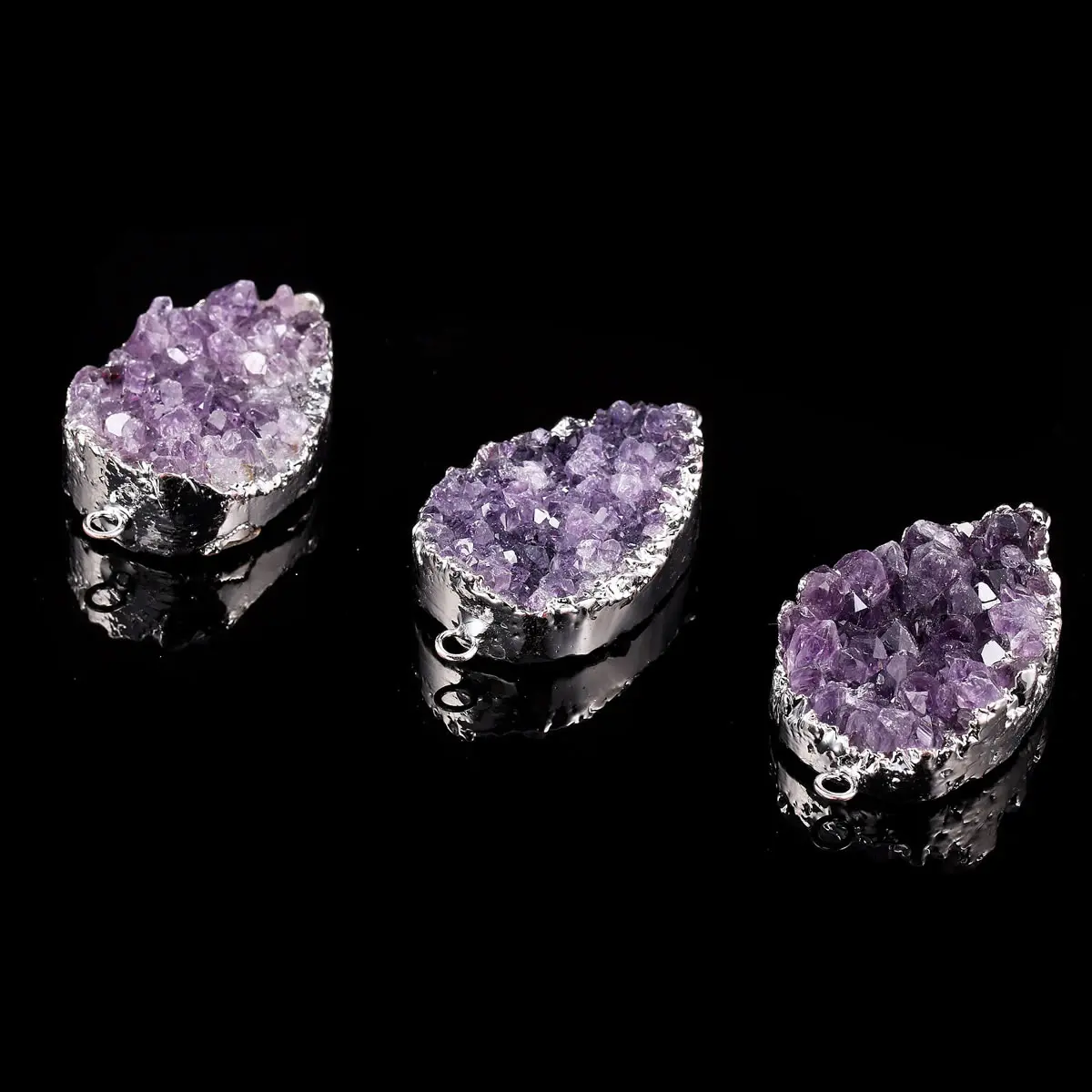 High Quality Natural Stone Amethyst Charms Connector Crystal Cluster Double Hole Pendants For Jewelry Making DIY Necklaces
High Quality Natural Stone Amethyst Charms Connector Crystal Cluster Double Hole Pendants For Jewelry Making DIY Necklaces