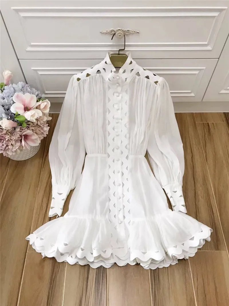 summer high women quality sexy white long sleeve hollow out mini-dress ruffled style elegant party dress vestidos
summer high women quality sexy white long sleeve hollow out mini-dress ruffled style elegant party dress vestidos