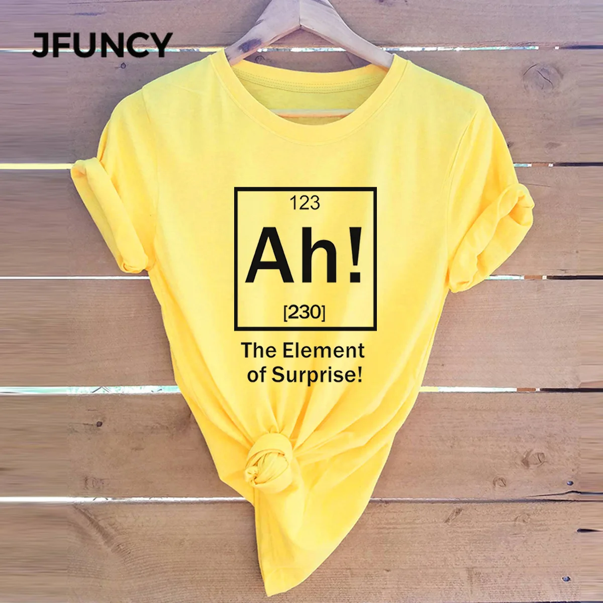Женская свободная футболка JFUNCY размера плюс с принтом AH Element летняя коротким