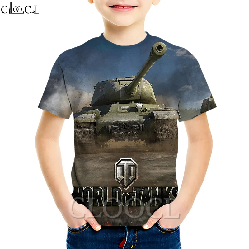 CLOOCL/Детские футболки с изображением игры Мир танков свитшот короткими рукавами и