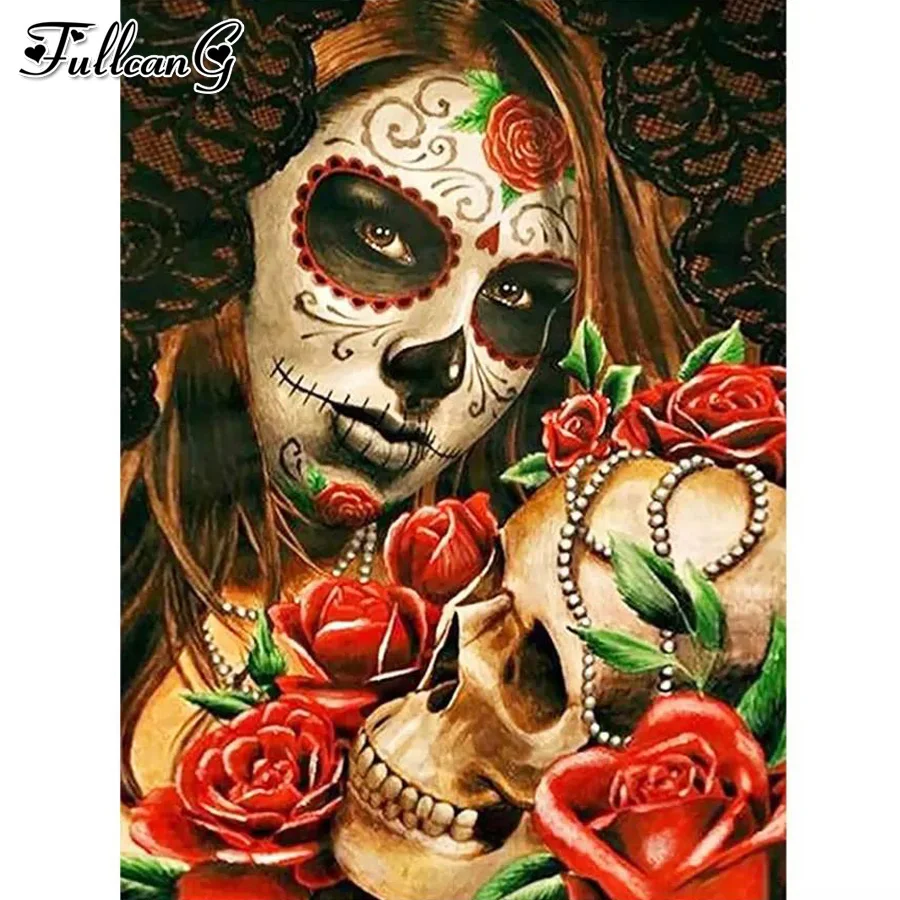 Skull woman 5D DIY diamond painting cross stitch girl full square diamond embroidery flowers mosaic home decoration JX3020
Skull woman 5D DIY diamond painting cross stitch girl full square diamond embroidery flowers mosaic home decoration JX3020