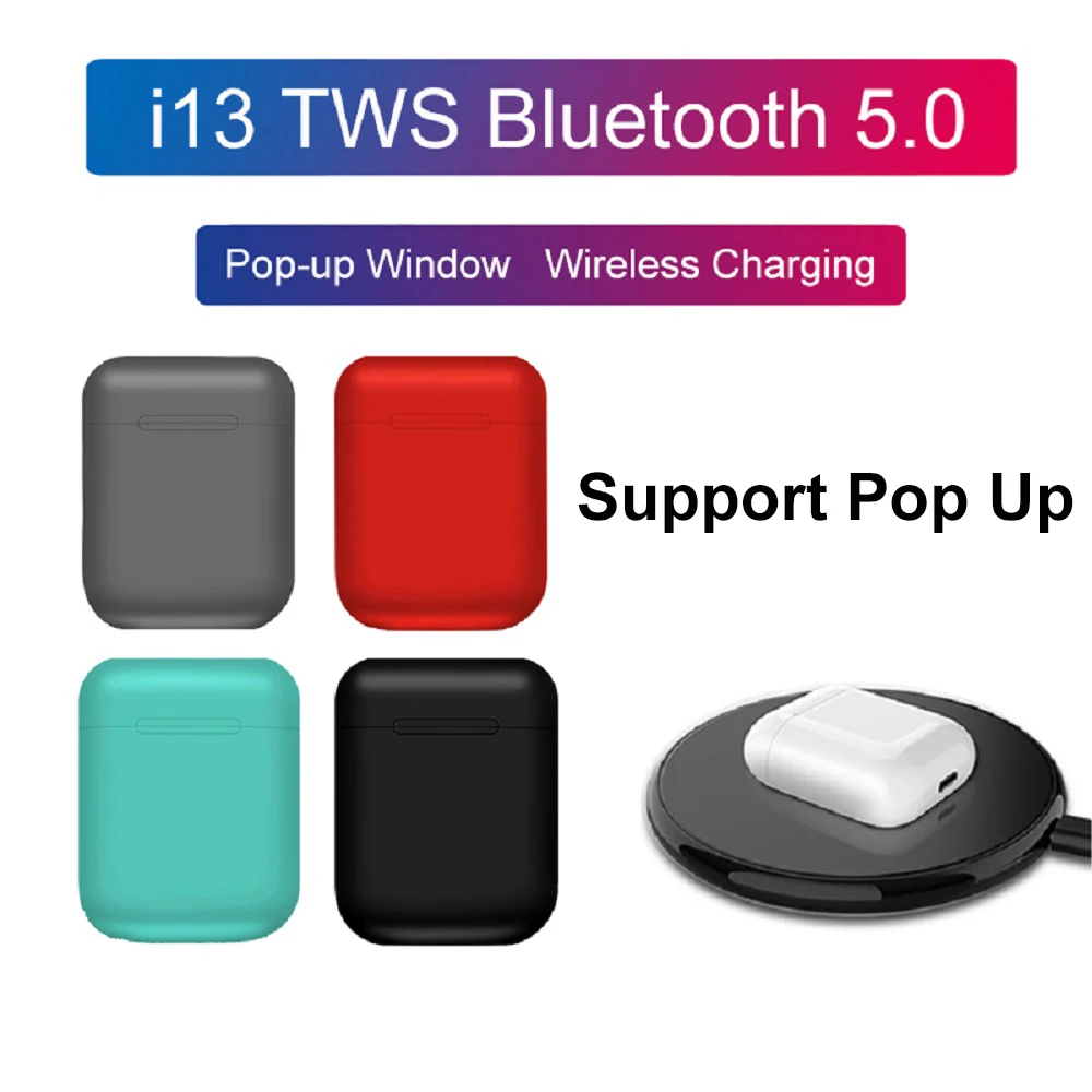 I13 TWS Touch Control Bluetooth Earphones Pop-up HD Stereo Wireless Headphones Gaming Headset QI Charging | Электроника