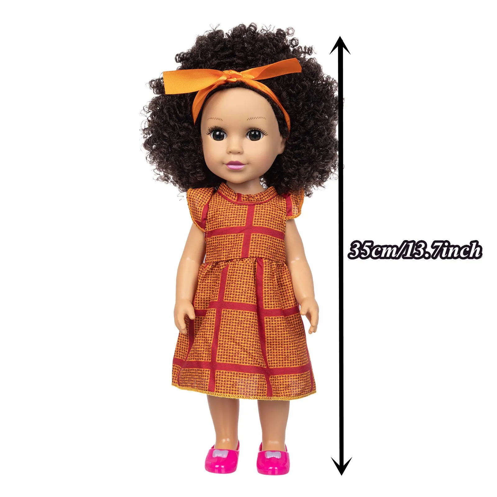 Realistic Vinyl Baby Girl Doll - Reborn 13.7inch African American Doll - Black Curly Hair Kids Birthday Gift Festival Present 
Realistic Vinyl Baby Girl Doll - Reborn 13.7inch African American Doll - Black Curly Hair Kids Birthday Gift Festival Present