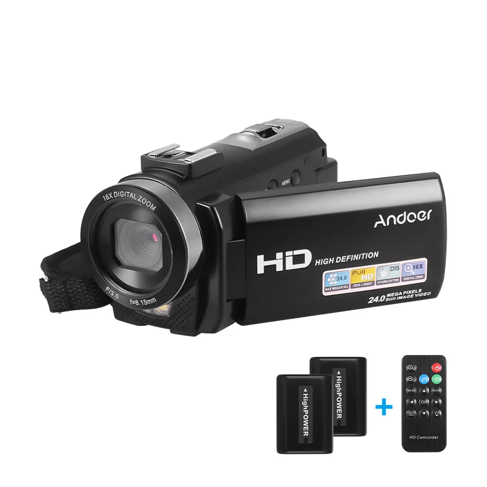 Andoer HDV-201LM 1080P FHD Цифровая видеокамера DV рекордер 24MP 16X цифровой зум 3 0 дюймовый