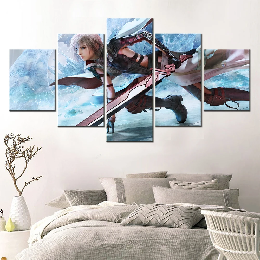 American Anime Lightning Sword Final Fantasy Girl Warrior Wall Canvas Art Picture Home Decoration Paintings For Interior Posters
American Anime Lightning Sword Final Fantasy Girl Warrior Wall Canvas Art Picture Home Decoration Paintings For Interior Posters