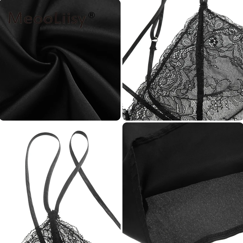 MeooLiisy Lace Lingerie Sleep Dress Women Nightgown Lace Nightdress Silk Nightie Spaghetti Strap Backless Nightwear & T-back
MeooLiisy Lace Lingerie Sleep Dress Women Nightgown Lace Nightdress Silk Nightie Spaghetti Strap Backless Nightwear & T-back