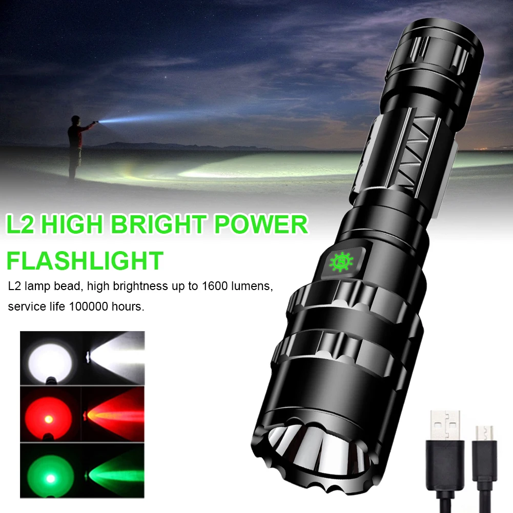 High Bright Power XHP50.2 LED Flashlight Hot Sale Rechargeable Waterproof Torch Light Aluminum Alloy Camping Hunting Flash Light
High Bright Power XHP50.2 LED Flashlight Hot Sale Rechargeable Waterproof Torch Light Aluminum Alloy Camping Hunting Flash Light