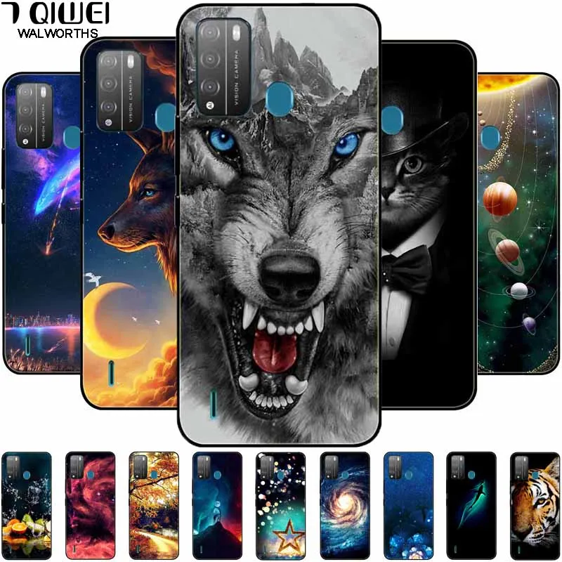 Для Itel Vision 1 Pro Чехол Мягкий силиконовый черный космический Принт TPU чехол для Vision1
