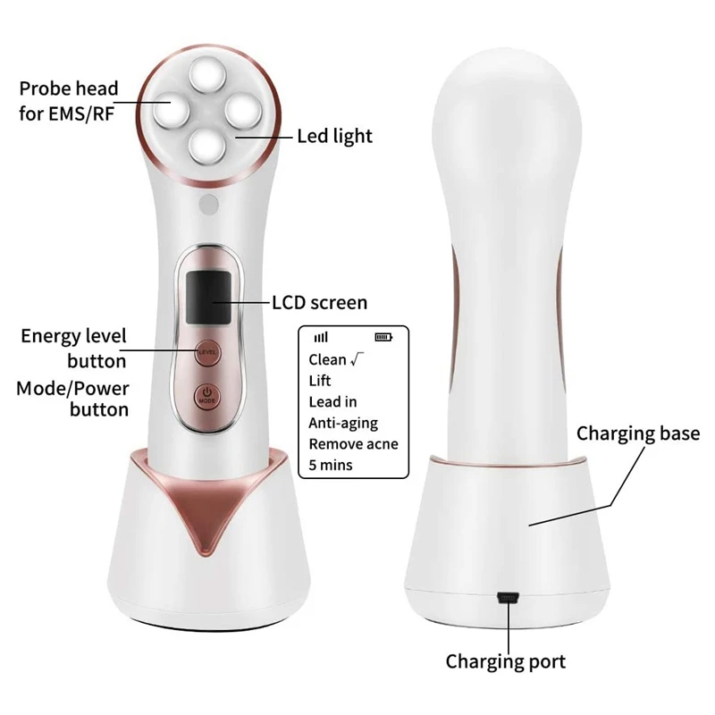 EMS Facial Massager LED Phototherapy Machine Deep Cleansing Facial Massager Anti-Wrinkle RF Heating Beauty Spa Equipment
EMS Facial Massager LED Phototherapy Machine Deep Cleansing Facial Massager Anti-Wrinkle RF Heating Beauty Spa Equipment