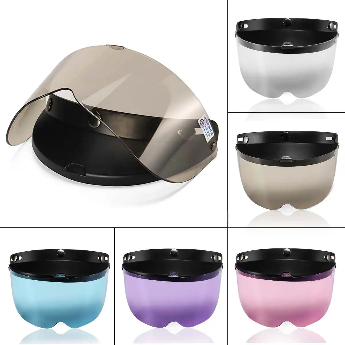 Motorcycle Helmet Visor Lens Open Face Helmet 3-Snap Shield Visor Cover For Motorcycle Bike Universal
Motorcycle Helmet Visor Lens Open Face Helmet 3-Snap Shield Visor Cover For Motorcycle Bike Universal