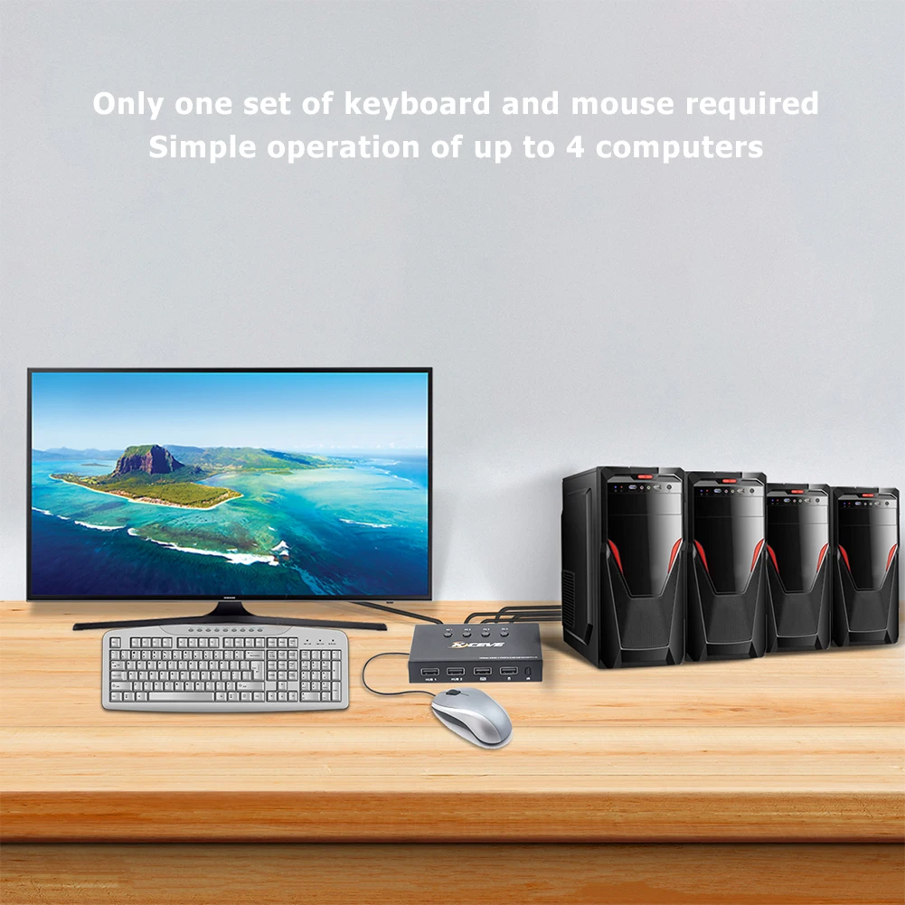 4 in 1 out HDMI-Compatible 2.0 USB Splitter HDTV Laptop 4k Video HD Adapter For Offices Computer Rooms Monitoring Hosts Etc
4 in 1 out HDMI-Compatible 2.0 USB Splitter HDTV Laptop 4k Video HD Adapter For Offices Computer Rooms Monitoring Hosts Etc