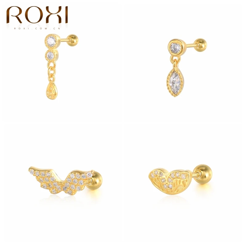 ROXI Angel Wings Ins Small Earrings For Women Silver 925 Ear Piercing Screw Stud Earrings Geometry Party Fine Jewelry Girl Gifts
ROXI Angel Wings Ins Small Earrings For Women Silver 925 Ear Piercing Screw Stud Earrings Geometry Party Fine Jewelry Girl Gifts