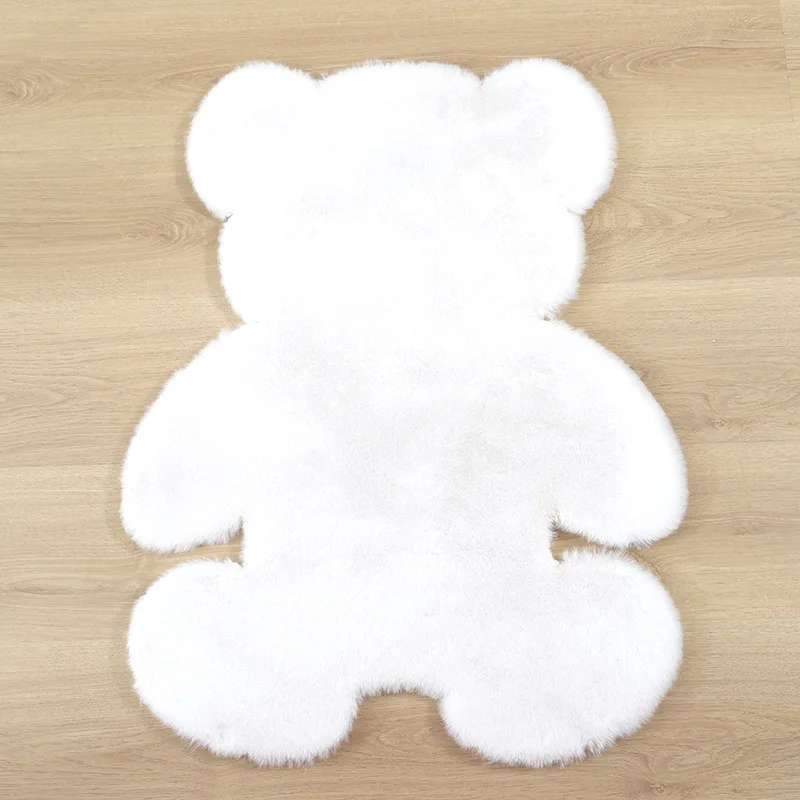 

Cartoon Living Room Carpet Bear Rugs Mordern Shaggy Bedroom Kids Room Faux Fluffy Carpets Mats Soft -Skid Floor Area Rug Decor