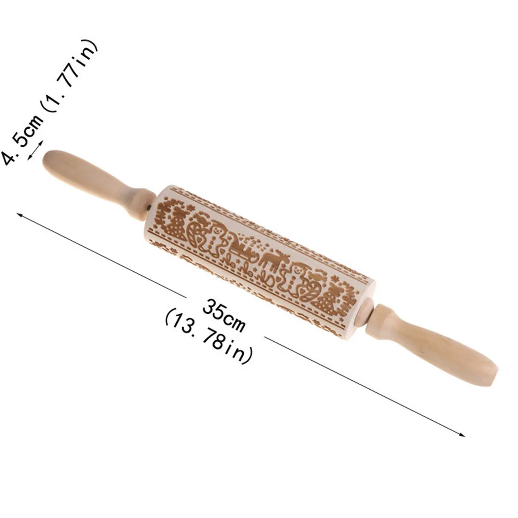 Kitchen Tool Embossing Rolling Pin Baking Accessory Baking Tool With Christmas Elk Pattern Wooden Practical Useful
Kitchen Tool Embossing Rolling Pin Baking Accessory Baking Tool With Christmas Elk Pattern Wooden Practical Useful