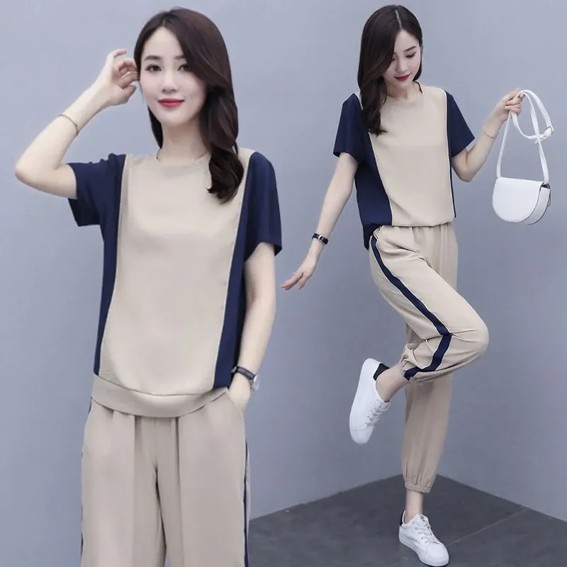 Single Piece/Suit Sports Style Female 2023 Summer New Mother's Wear Women Set T-Shirt Top Round Neck Two-Piece 2PCS Ladies
Single Piece/Suit Sports Style Female 2023 Summer New Mother's Wear Women Set T-Shirt Top Round Neck Two-Piece 2PCS Ladies