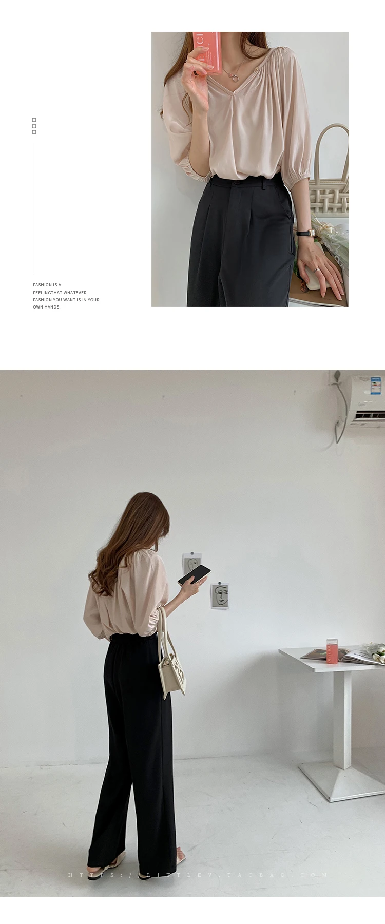 Houthion New Fashion Blouses Summer Solid Color Comfortable V-neck Sleeve Korean Women's Blouse Puff Sleeve
Houthion New Fashion Blouses Summer Solid Color Comfortable V-neck Sleeve Korean Women's Blouse Puff Sleeve