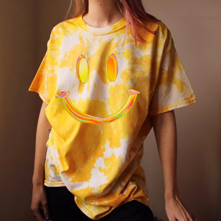 Smile Printing Yellow Casual Women T-shirts Summer Loose Oversized Short Sleeved Top Harakuju Chic Humor Style Female Tee
Smile Printing Yellow Casual Women T-shirts Summer Loose Oversized Short Sleeved Top Harakuju Chic Humor Style Female Tee