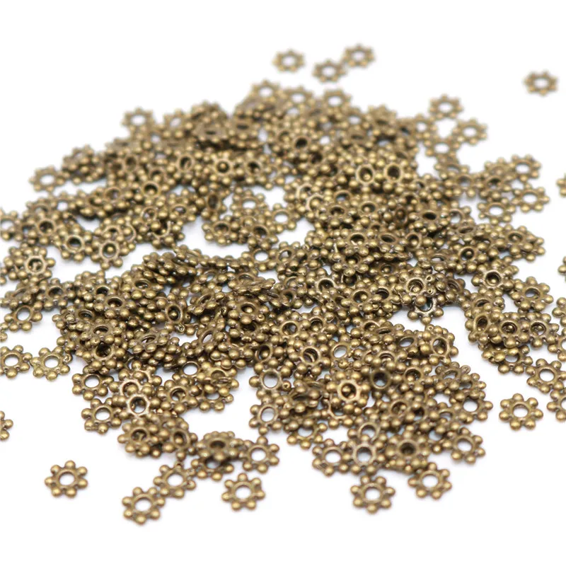 4mm 1000pcs Silver color 7 Flower Spacer Beads for Jewelry Making 4mm beads Small Beads Round Metal Daisy Wheel Bead 
4mm 1000pcs Silver color 7 Flower Spacer Beads for Jewelry Making 4mm beads Small Beads Round Metal Daisy Wheel Bead