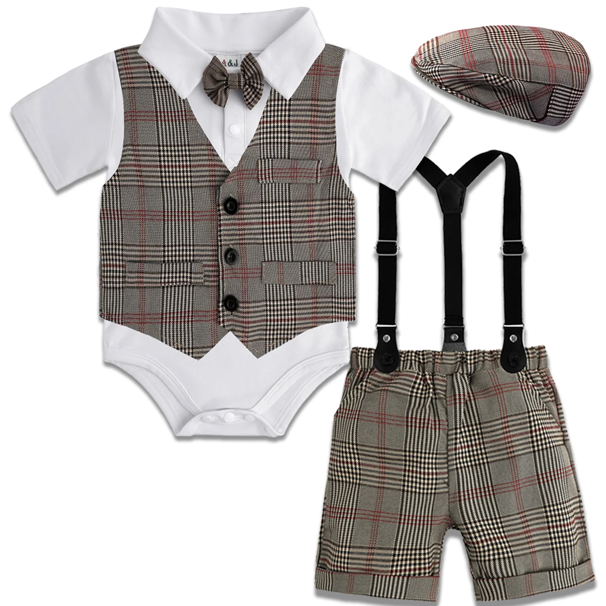 Baby Boys Gentleman Outfit Infant British Vintage Clothing Sets Toddler Plaid Wedding Birthday Party Gift Suits 4PCS
Baby Boys Gentleman Outfit Infant British Vintage Clothing Sets Toddler Plaid Wedding Birthday Party Gift Suits 4PCS
