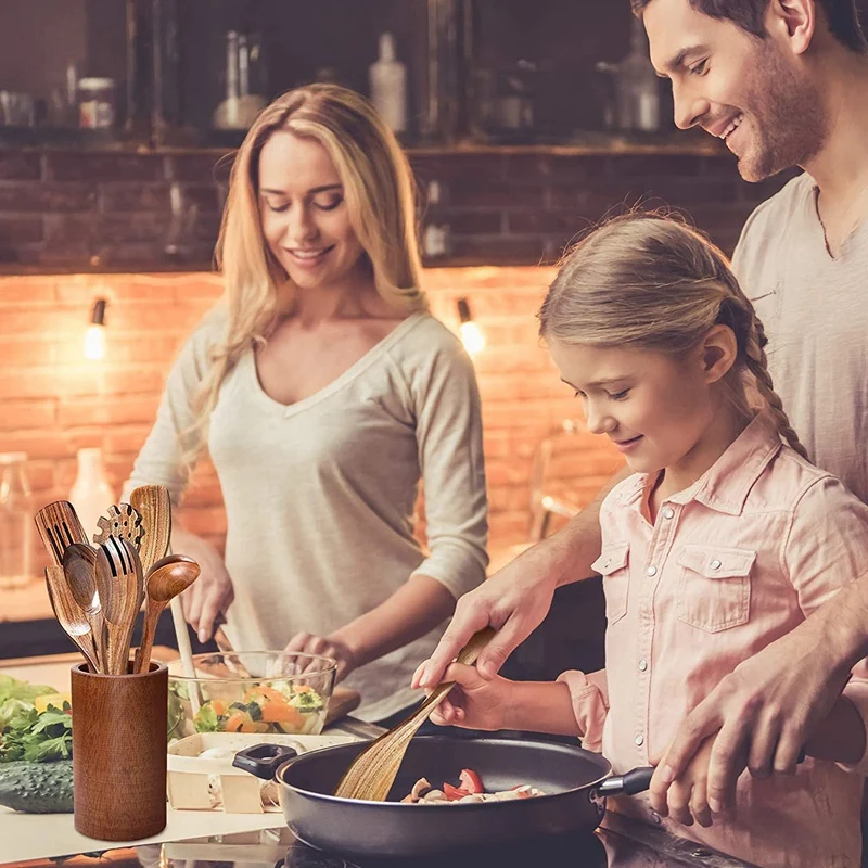 Wooden Spoons for Cooking Set of 12,Cooking Utensils Set with Holder,Non-Stick Pan Kitchen Tool Wooden Spoons
Wooden Spoons for Cooking Set of 12,Cooking Utensils Set with Holder,Non-Stick Pan Kitchen Tool Wooden Spoons