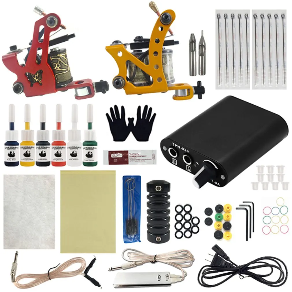 Full set of tattoo machine Double Set of Self-Taught Tattoo Machine Kit, Electric Foot Pedal Ink Kit, Nutrition Needle Holder
Full set of tattoo machine Double Set of Self-Taught Tattoo Machine Kit, Electric Foot Pedal Ink Kit, Nutrition Needle Holder