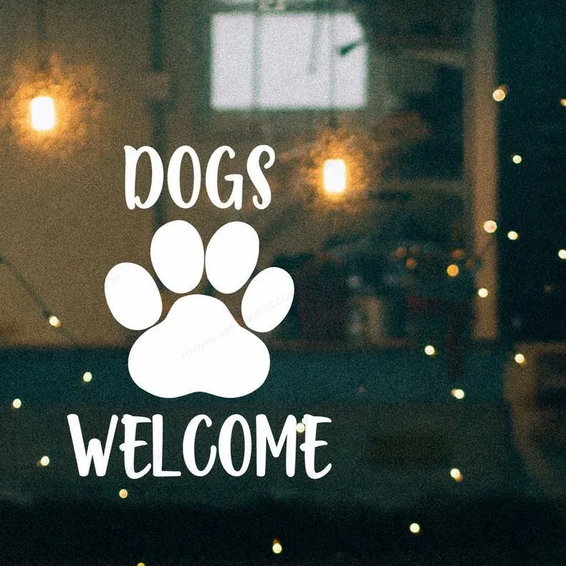 Dogs Welcome decal Storefront Window Decal pets shop window sticker removable art mural HJ1195
Dogs Welcome decal Storefront Window Decal pets shop window sticker removable art mural HJ1195