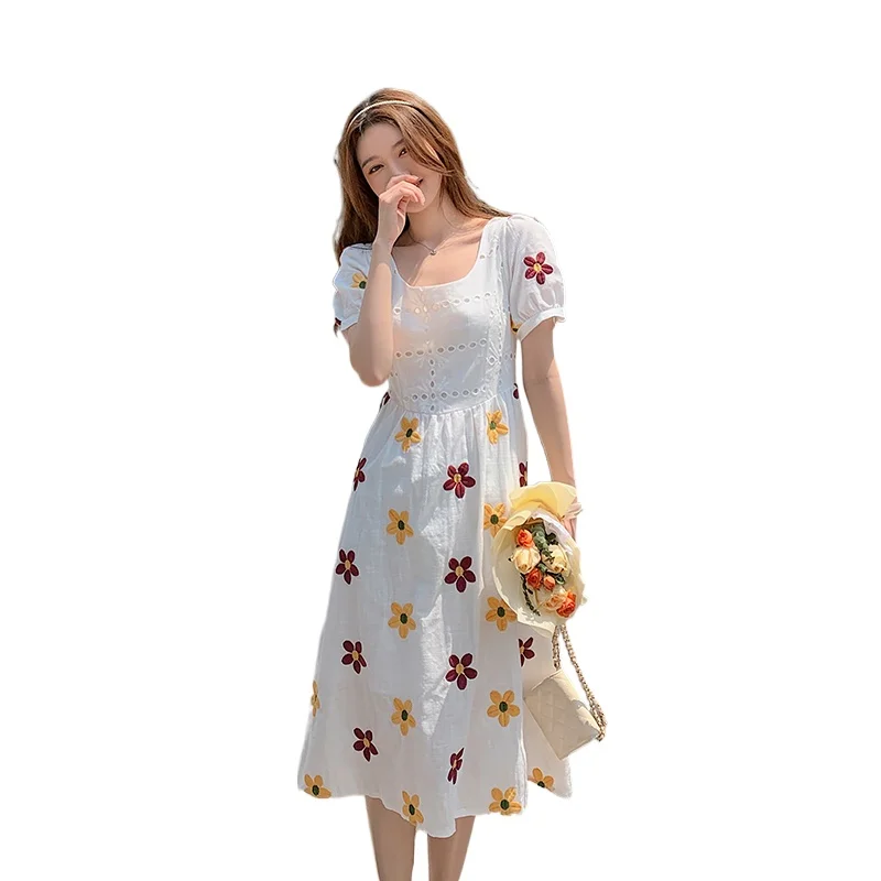 One Piece Dress Korean Short Sleeve Kawaii Elegant Dresses Women Floarl Design Sweet Vintage Dresses High Waist Summer 2021
One Piece Dress Korean Short Sleeve Kawaii Elegant Dresses Women Floarl Design Sweet Vintage Dresses High Waist Summer 2021