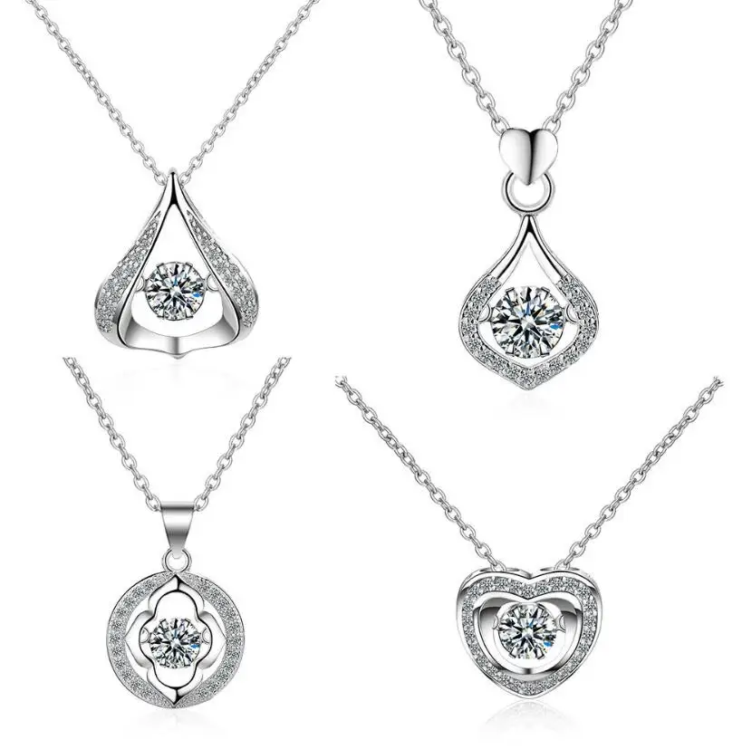 New Fashion Rotatable Will Dance Rhinestone Necklace 925 Sterling Silver Choker Round Zircon Pendant Necklace Women Jewelry Gift
New Fashion Rotatable Will Dance Rhinestone Necklace 925 Sterling Silver Choker Round Zircon Pendant Necklace Women Jewelry Gift