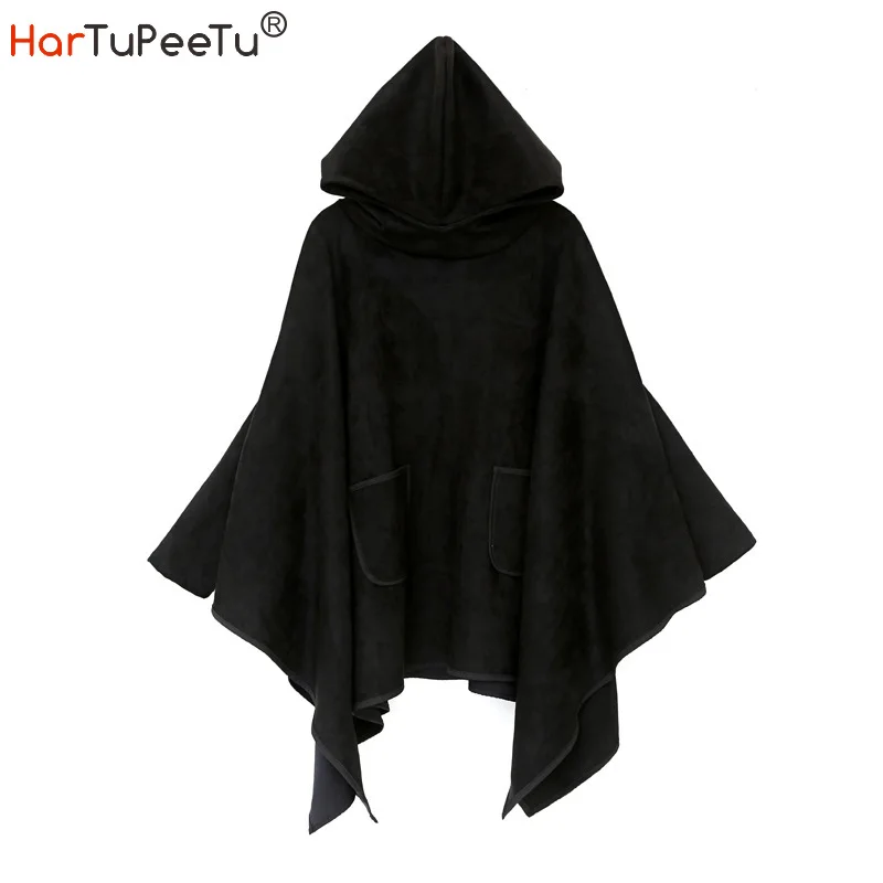 Autumn Winter Women Faux Fur Hooded Jacket Gothic Black Witch Cloak Coat Deer Skin Plus Size Loose Bat Sleeve Cropped Outwear
Autumn Winter Women Faux Fur Hooded Jacket Gothic Black Witch Cloak Coat Deer Skin Plus Size Loose Bat Sleeve Cropped Outwear