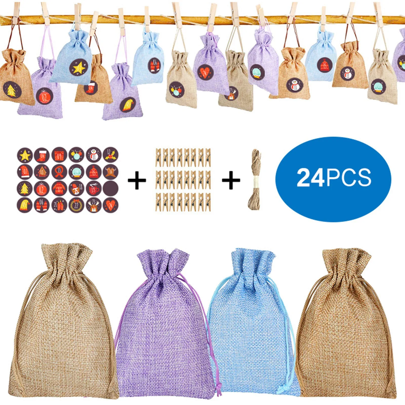 Christmas Candy Bag 1-24 Advent Calendar Bundle Cotton Linen Gift Bag Noel Decoration 2021 Christmas DIY sticker linen bag craft
Christmas Candy Bag 1-24 Advent Calendar Bundle Cotton Linen Gift Bag Noel Decoration 2021 Christmas DIY sticker linen bag craft