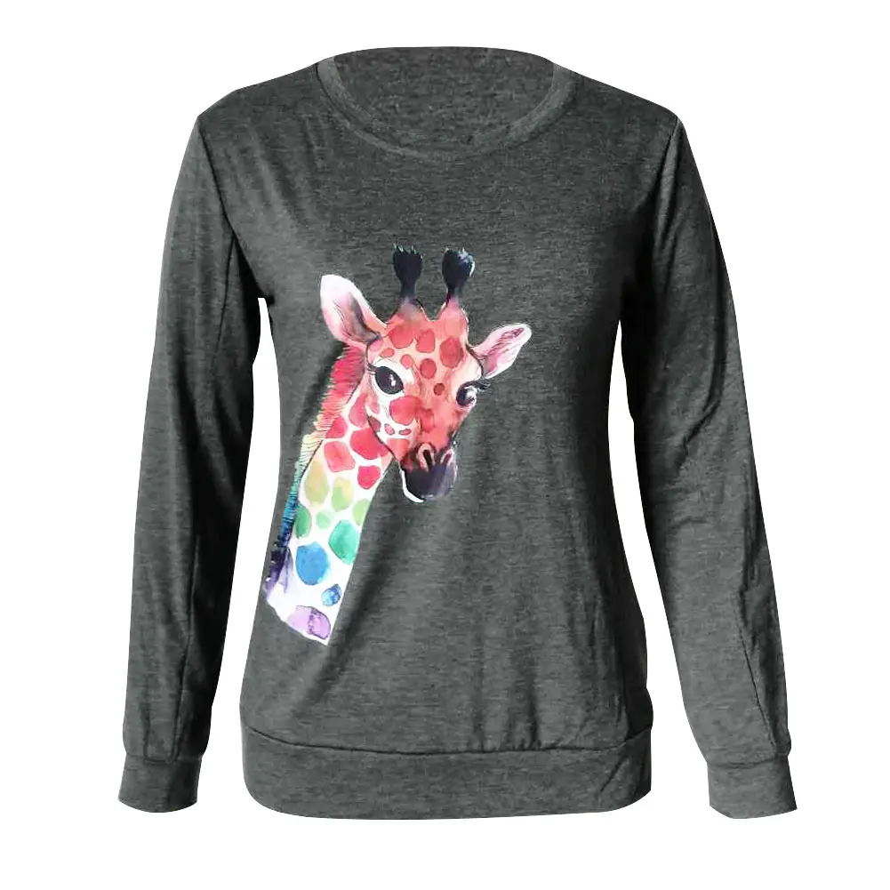 Fashion Autumn Women Casual O Neck Long Sleeve Giraffe Print Pullover Blouse Top Sweatshirt
Fashion Autumn Women Casual O Neck Long Sleeve Giraffe Print Pullover Blouse Top Sweatshirt
