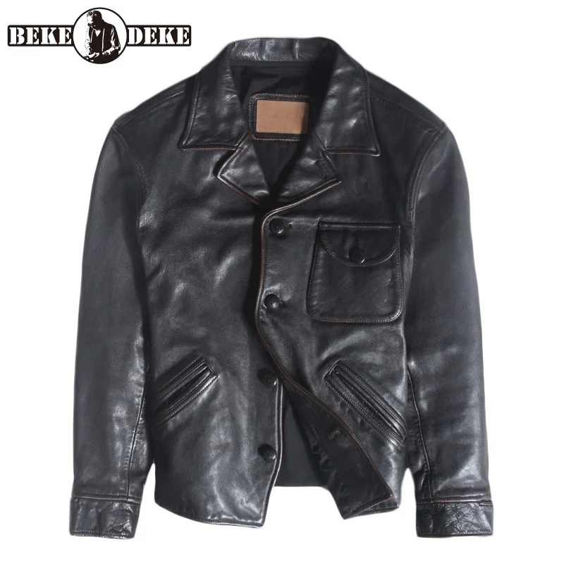 2022 Mens Autumn New Short Slim Horsehide Casual Jackets Turn-Down Collar Single Breasted Fashion Straight Male Vintage Coat
2022 Mens Autumn New Short Slim Horsehide Casual Jackets Turn-Down Collar Single Breasted Fashion Straight Male Vintage Coat