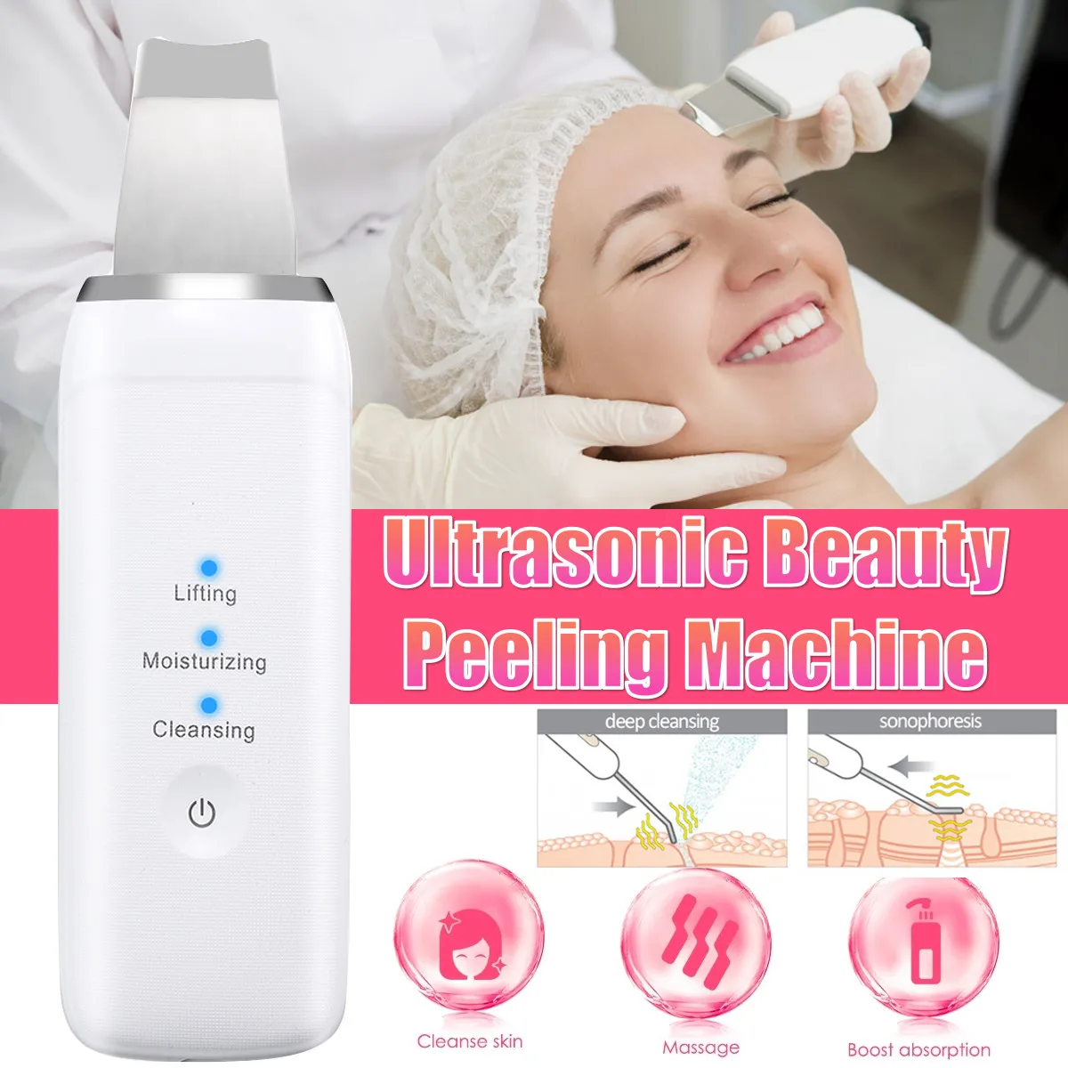 Face Skin Scrubber Spatula Ultrasonic Blackhead Remover Exfoliator Pore Cleaning Moisturizing Firm & Massage Lift Facial
Face Skin Scrubber Spatula Ultrasonic Blackhead Remover Exfoliator Pore Cleaning Moisturizing Firm & Massage Lift Facial