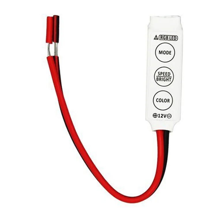 

Мини-контроллер, регулятор яркости для светодиодных лент RGB 5050 3528 SMD, 12-24 В постоянного тока, с мини-контроллером, 3-кнопочный Ручной диммер