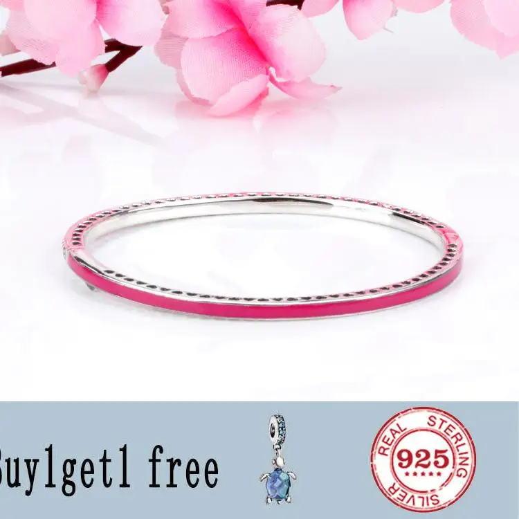 Original 925 Sterling Silver Enamel Radiant Hearts With Cubic Zirconia pan Bracelet Bangle Fit Women Bead Charm Jewelry 
Original 925 Sterling Silver Enamel Radiant Hearts With Cubic Zirconia pan Bracelet Bangle Fit Women Bead Charm Jewelry
