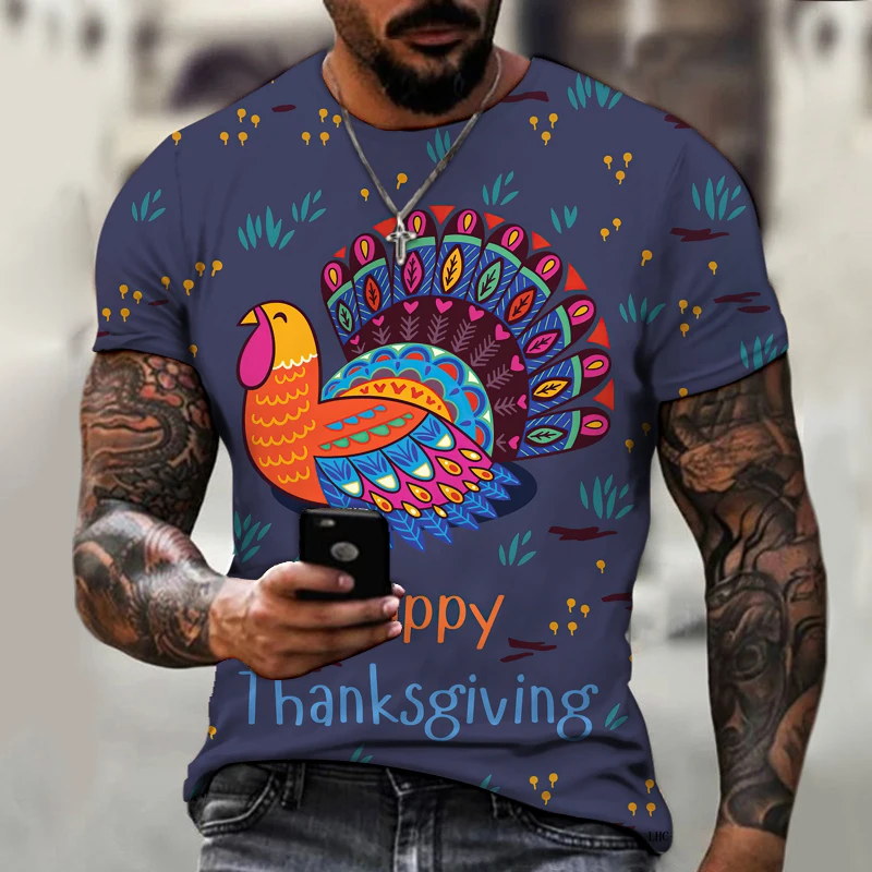 Thanksgiving Turkey Pumpkin Men's 3D Printed T-shirt Hip-hop Cartoon Fun Daily Personality Harajuku Casual Breathable Loose Top
Thanksgiving Turkey Pumpkin Men's 3D Printed T-shirt Hip-hop Cartoon Fun Daily Personality Harajuku Casual Breathable Loose Top