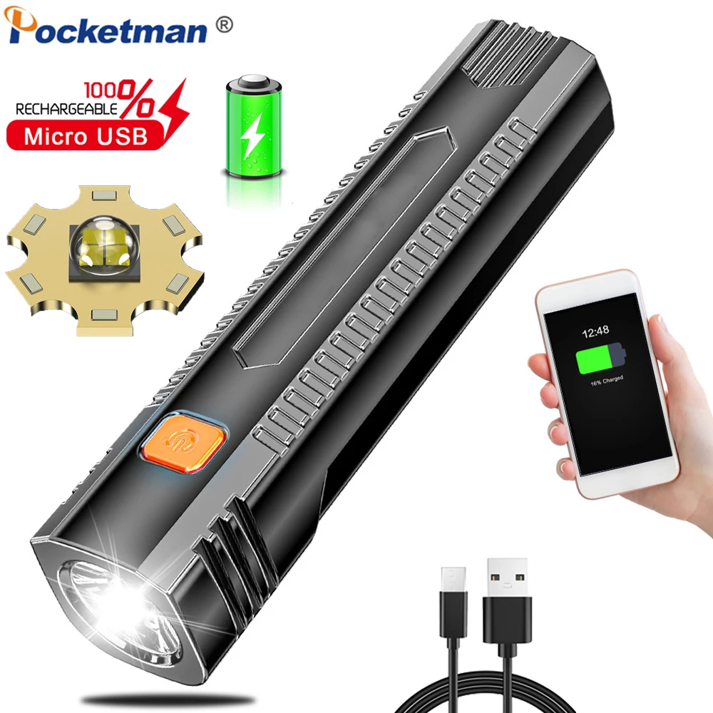 Portable LED Flashlight USB Rechargeable Pocket Flashlight Waterproof Torch with Output Power Bank Function for Camoping Hiking
Portable LED Flashlight USB Rechargeable Pocket Flashlight Waterproof Torch with Output Power Bank Function for Camoping Hiking