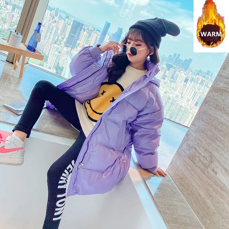 2020 Winter Down Jacket Girls Bright Leather Hooded Cotton-padded Big Children's Thickened Mid-length Padded Teen Coat Outerwear
2020 Winter Down Jacket Girls Bright Leather Hooded Cotton-padded Big Children's Thickened Mid-length Padded Teen Coat Outerwear
