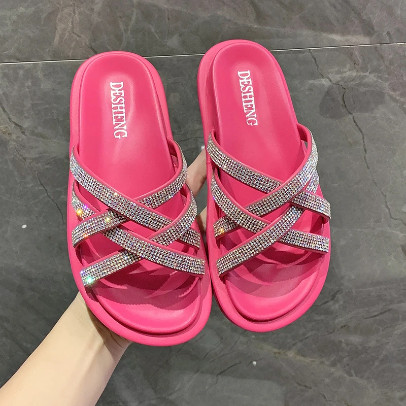 2021 Summer New Fashion Women's Flip Flops Rhinestone Women Slippers Platform Shoes Casual Women's Beach Slippers Zapato Mujer
2021 Summer New Fashion Women's Flip Flops Rhinestone Women Slippers Platform Shoes Casual Women's Beach Slippers Zapato Mujer