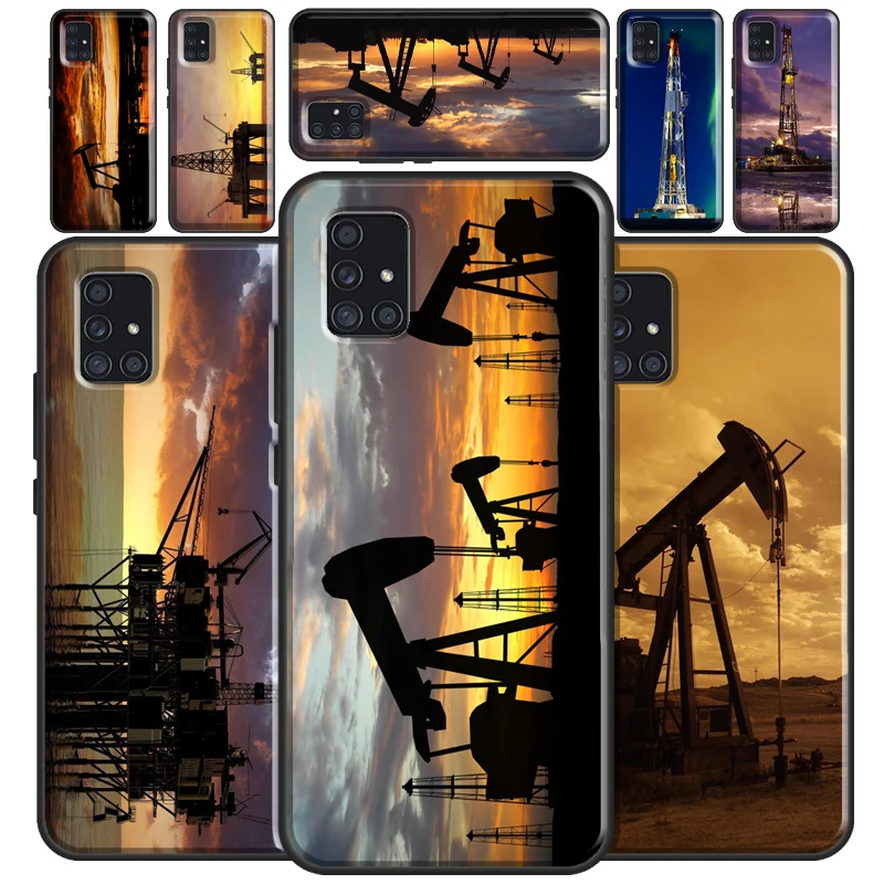 Чехол для буровых нефтяных месторождений на закате Samsung A52 A72 A12 A32 A42 A10S A20S A30 A40 A50 A70