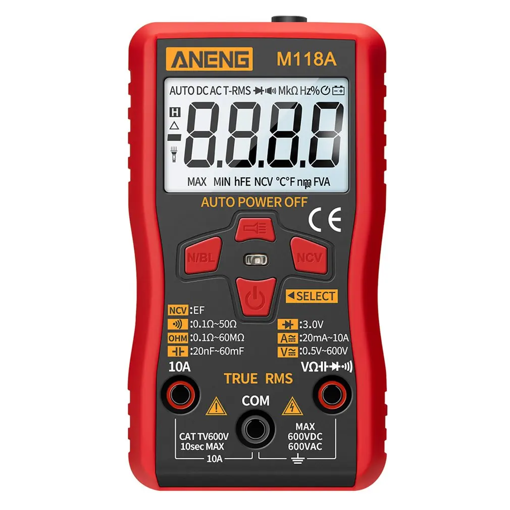 ANENG M118A Mini Digital Multimeter Auto Tester Multimeter True RMS Mm Multimeter Transistor Meter With NCV Data Hold
ANENG M118A Mini Digital Multimeter Auto Tester Multimeter True RMS Mm Multimeter Transistor Meter With NCV Data Hold