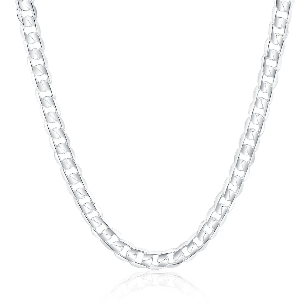 925 Sterling Silver Plated 12mm 18'' - 30'' inches Length Mens High Quality Metal Necklace Curb Cuban Link Chain Fashion Jewelry
925 Sterling Silver Plated 12mm 18'' - 30'' inches Length Mens High Quality Metal Necklace Curb Cuban Link Chain Fashion Jewelry