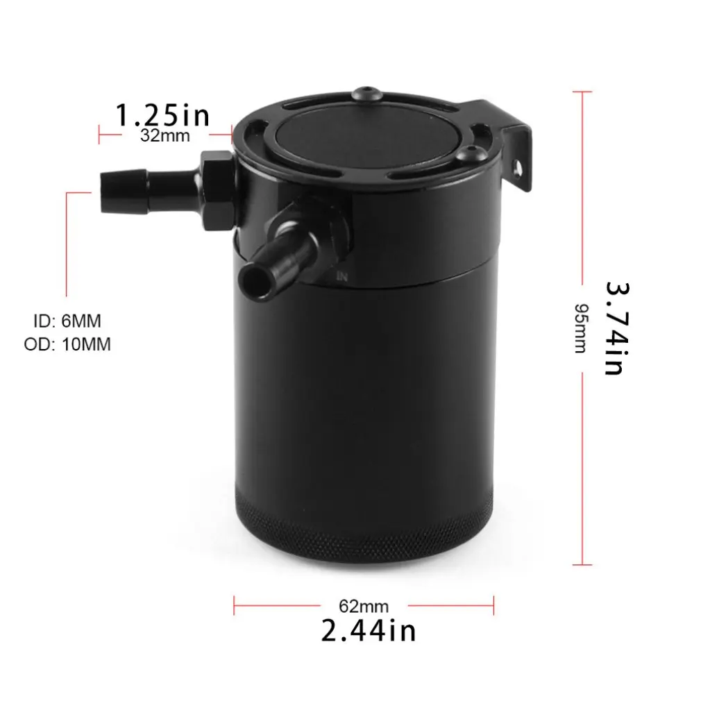 Universal Oil Catch Can Compact Baffled 2-Port Aluminum Reservoir Oil Catch Tank Fuel Tank Parts Two hole breathable Kettle
Universal Oil Catch Can Compact Baffled 2-Port Aluminum Reservoir Oil Catch Tank Fuel Tank Parts Two hole breathable Kettle