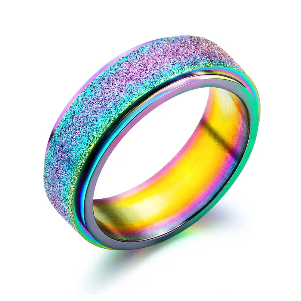 IDEAS High quality Fashion Simple Scrub Stainless Steel Female and male Rings 7 mm Width Multicolor Finger Gifts Jewelry
IDEAS High quality Fashion Simple Scrub Stainless Steel Female and male Rings 7 mm Width Multicolor Finger Gifts Jewelry