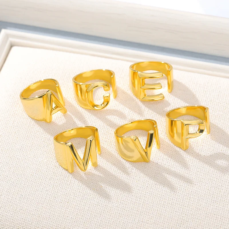 Wide Hollow A-Z Letter Gold Color Metal Adjustable Opening Ring Initials Name Alphabet Female Party Chunky Wide Trendy Jewelry
Wide Hollow A-Z Letter Gold Color Metal Adjustable Opening Ring Initials Name Alphabet Female Party Chunky Wide Trendy Jewelry