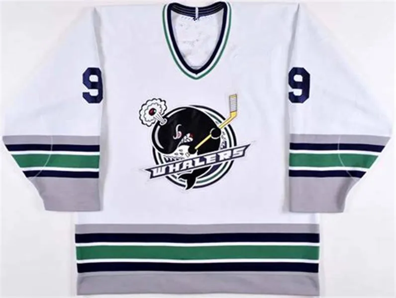 

Vintage PLYMOUTH WHALERS #9 TYLER SEGUIN RETRO HOCKEY JERSEY Mens Embroidery Stitched Customize any number and name Jerseys