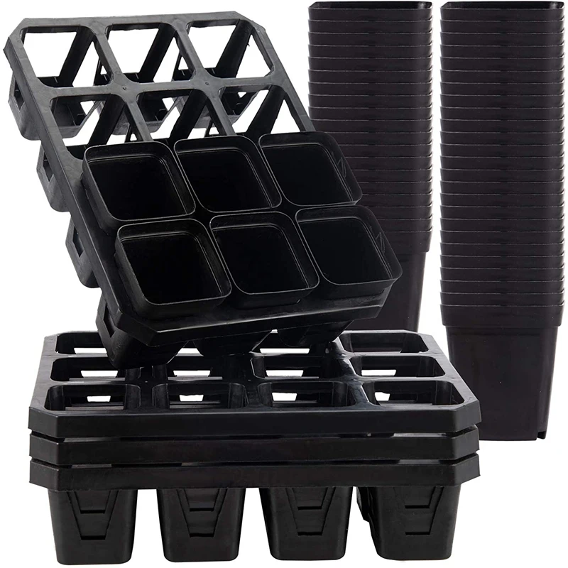 4 Trays and 50 Seedling Trays-12-Unit Garden Water Storage Seedling and Seedling Tray Kit, Plant Propagation Container
4 Trays and 50 Seedling Trays-12-Unit Garden Water Storage Seedling and Seedling Tray Kit, Plant Propagation Container