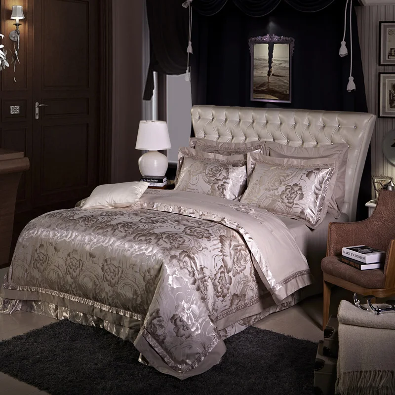 Svetanya Satin Silk Cotton Linens Jacquard Bedding Set Queen King Size Sheet Quilt Cover Pillow Sham
Svetanya Satin Silk Cotton Linens Jacquard Bedding Set Queen King Size Sheet Quilt Cover Pillow Sham