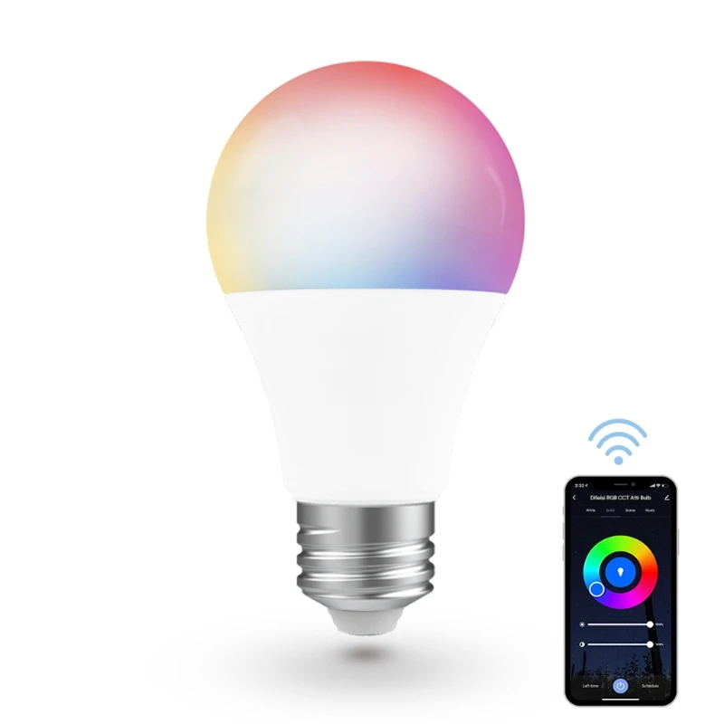 

WiFi Smart Light Bulbs, Dimmable RGB 9W LED App Contorl Color Changing Bulbs for Bedroom Living Room 2700~6500K Q1JB